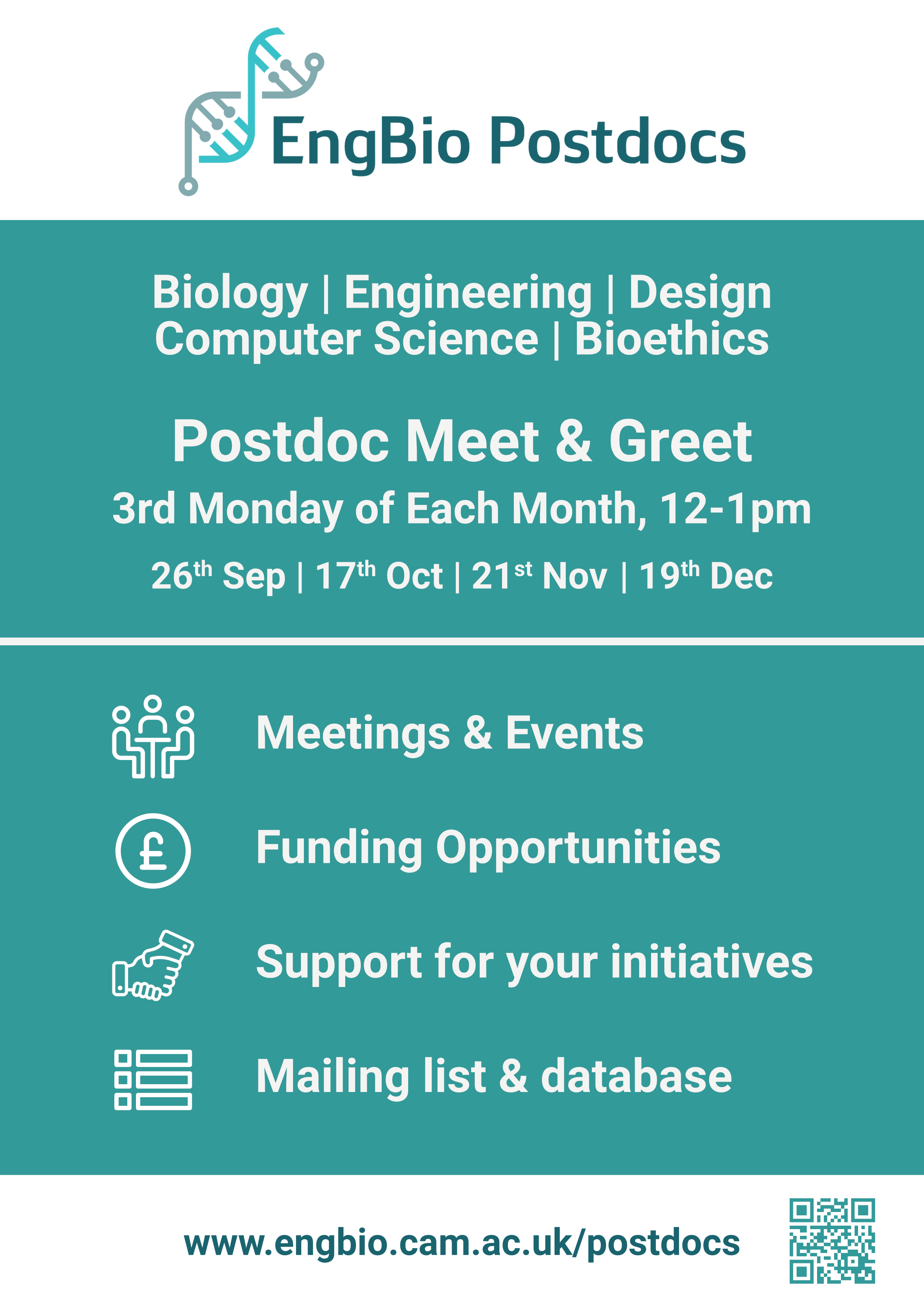 EngBio Postdocs Meet and Greet - 3rd Monday of each month - 12-1pm - Register Now