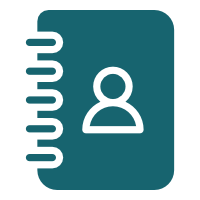 Directory Icon Dark teal address book icon