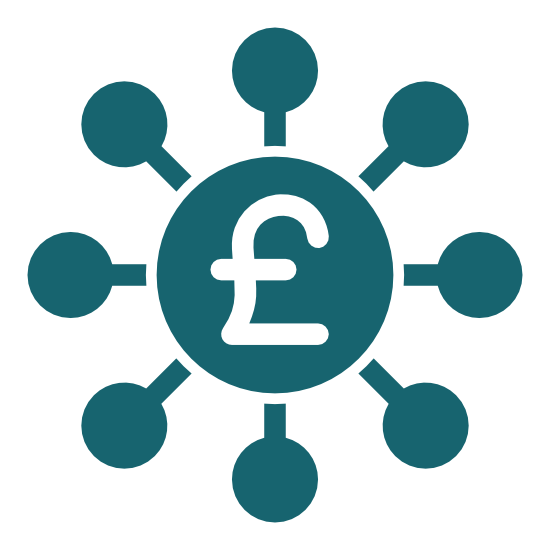 External Funding Icon Dark teal pound icon