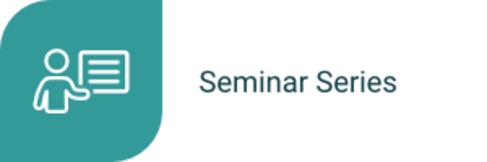 Icon of a person giving a presentation next to text reading 'Seminar Series'