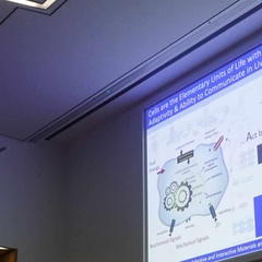 Photo of presentation slide from EngBio Forum on Synthetic Cells in November 2025