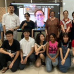 Photo of the first cohort of i-Teams students from the Hanoi Institute of Science and Technology. Below are logos for Foreign, Commonwealth & Development Office, i-Teams, the Centre for Global Equality and the Hanoi Institute of Science and Technology