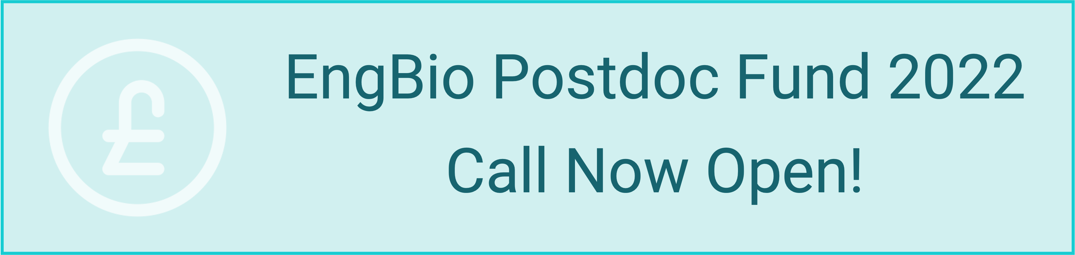 EngBio Postdoc Fund 2022 - Call Now Open!